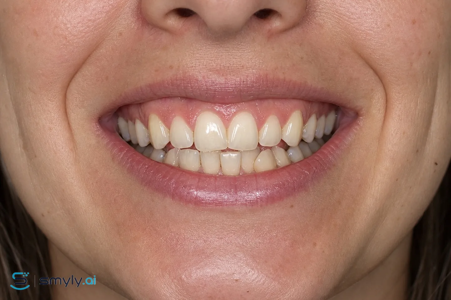 Before: sample smile before mild straightening
