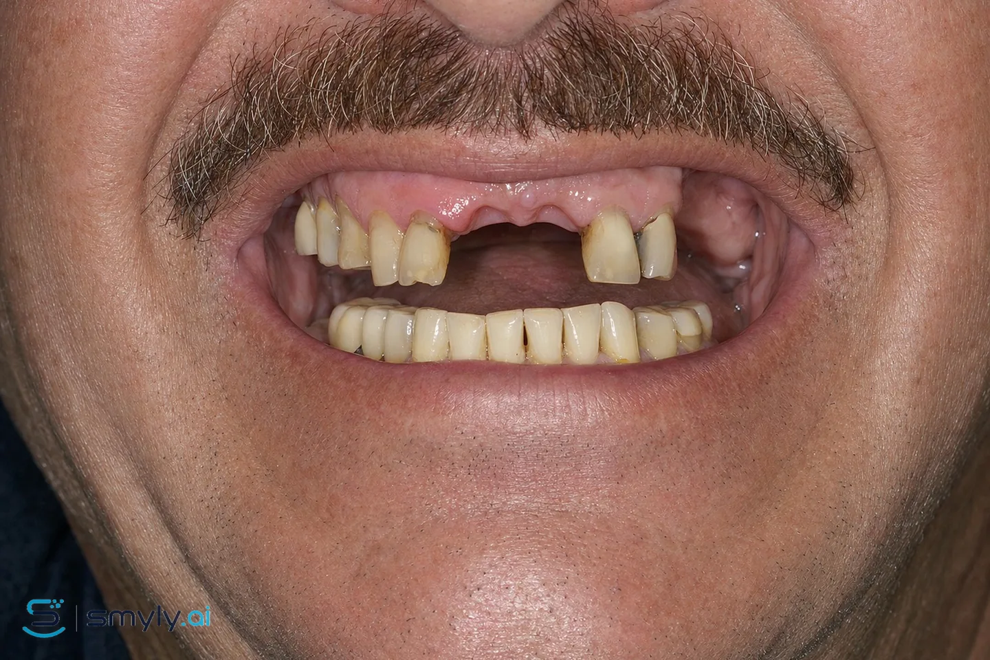 Before: sample smile before full arch restoration