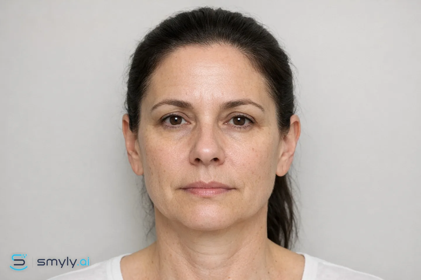 Before: sample smile before cheek filler