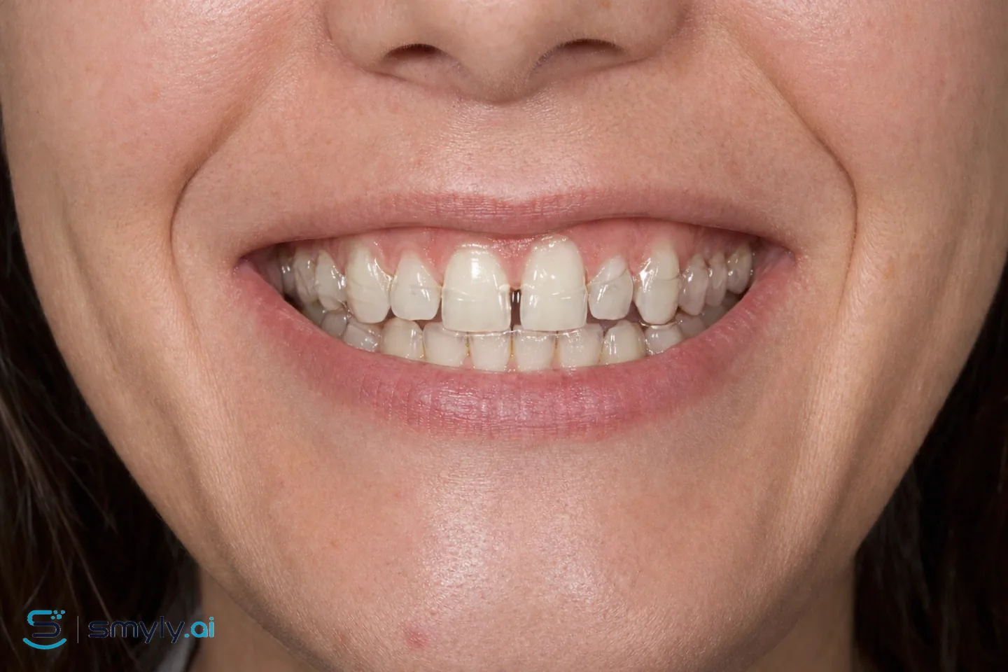 After: Smyly simulation of clear aligners on the same smile