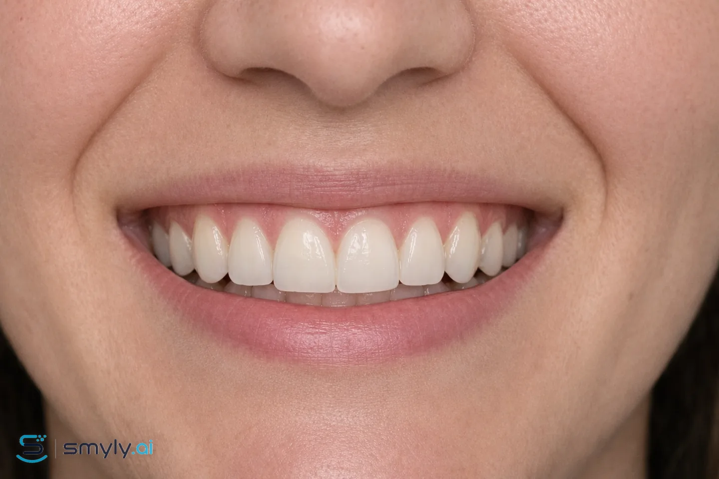 After: Smyly simulation of tooth reshaping on the same smile