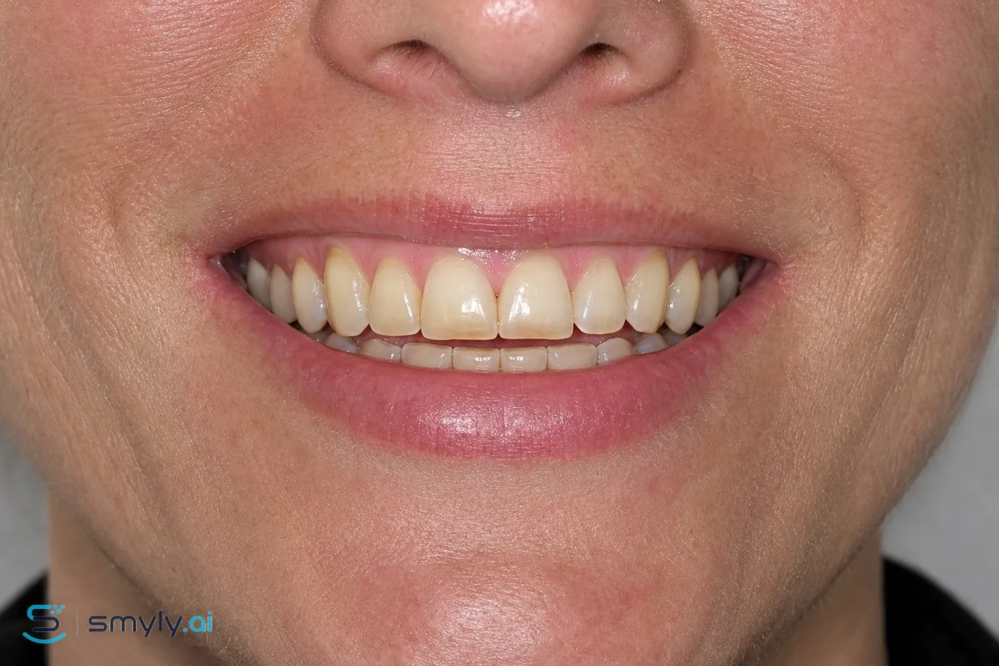 Before: sample smile before acid erosion repair