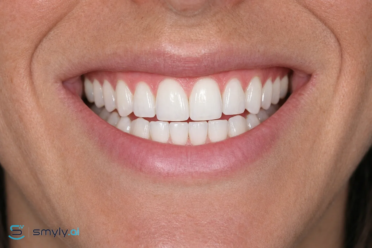 After: Smyly simulation of a full smile makeover on the same smile