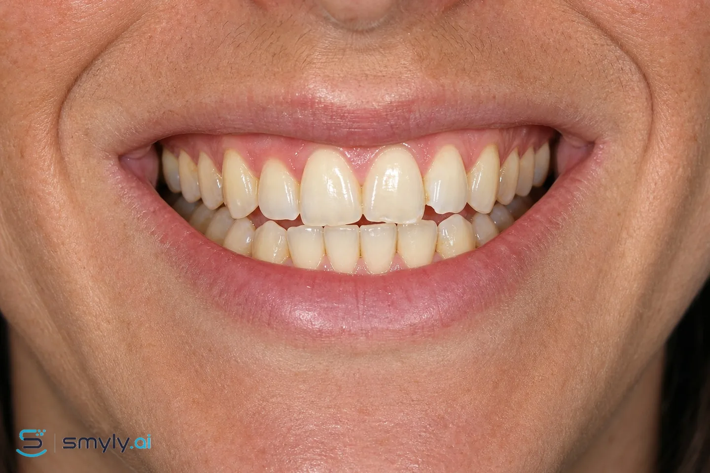 Before: sample smile before a full smile makeover