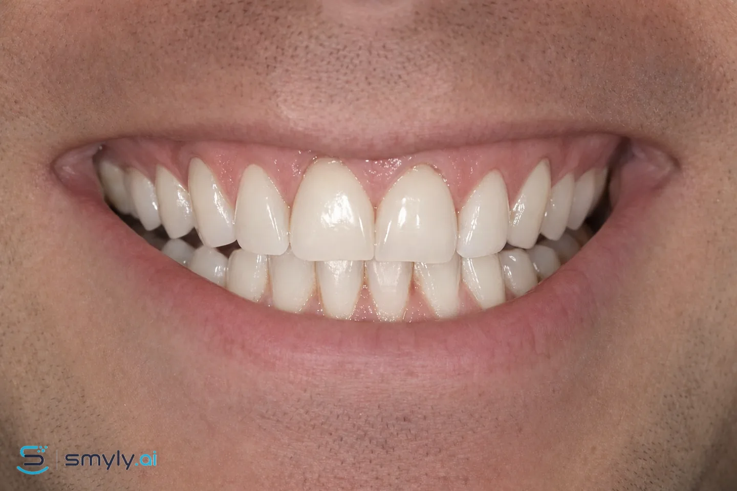 After: Smyly simulation of cleaning & stain removal on the same smile