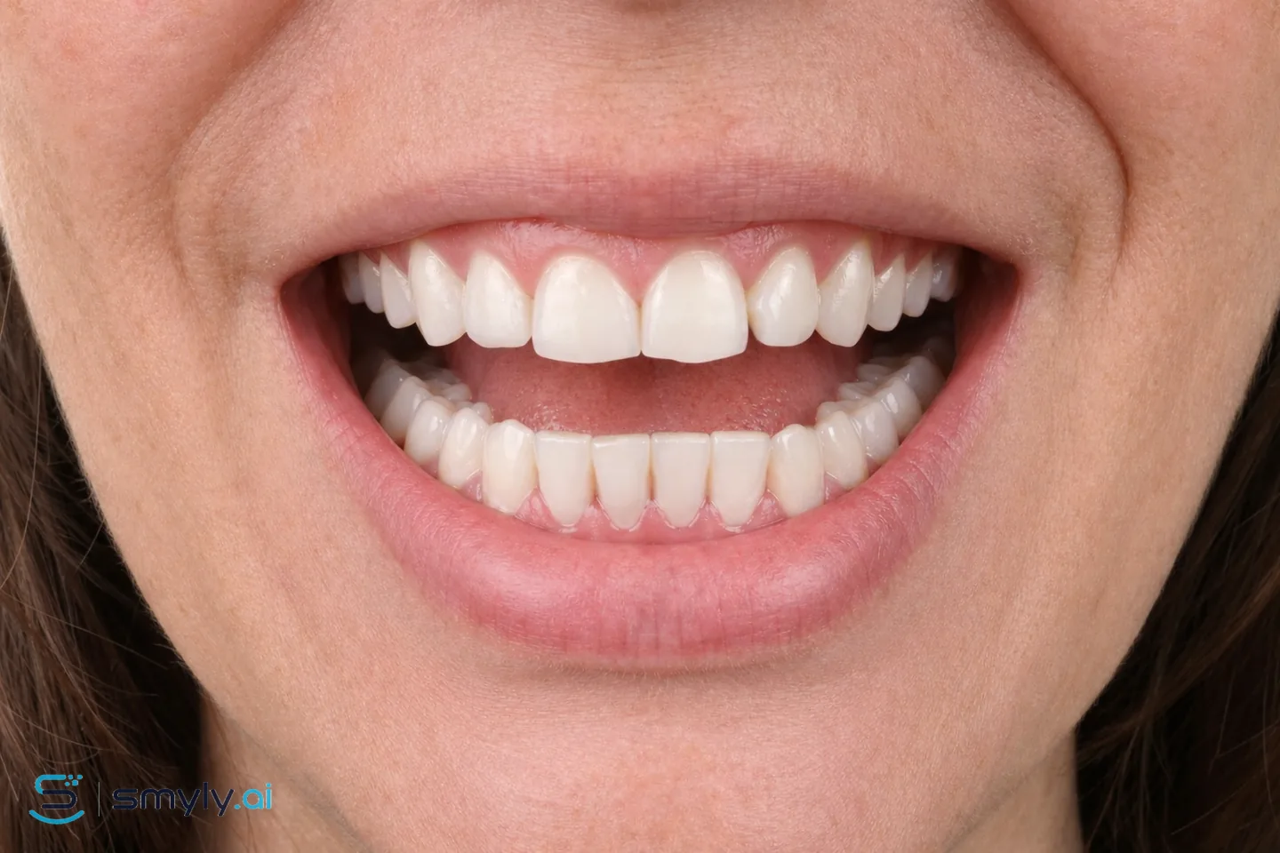 After: Smyly simulation of professional cleaning on the same smile